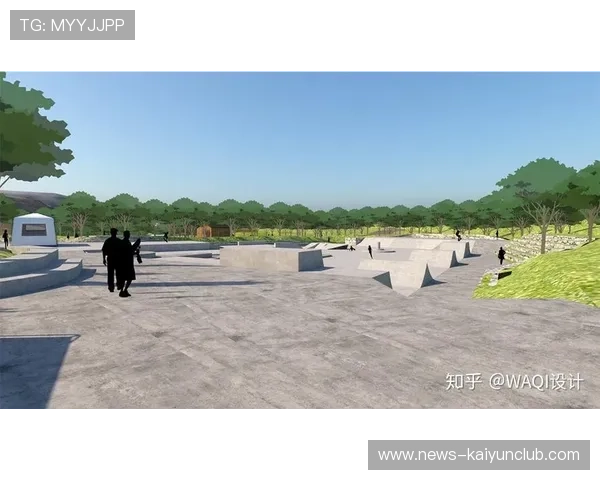 滑板公园赛场空中动作收尾完美